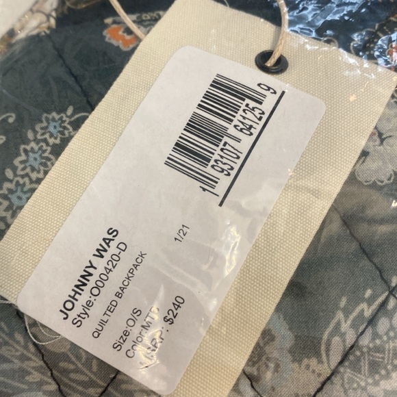 Johnny Was Calme Quilted Backpack One Size NWT - Picture 6 of 8